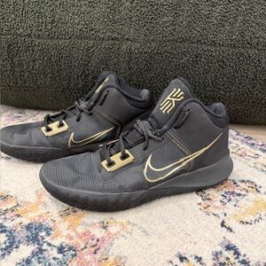 Nike Kids Black and Gold High-Top Basketball Sneakers